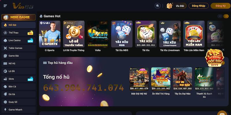 Nổ hũ là một trong những sản phẩm có tỷ lệ trúng thưởng cao nhất